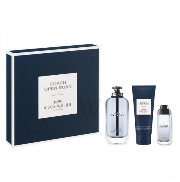 COACH OPEN ROAD 100ML GIFT SET  3PC EDT  SPRAY FOR MEN BY COACH